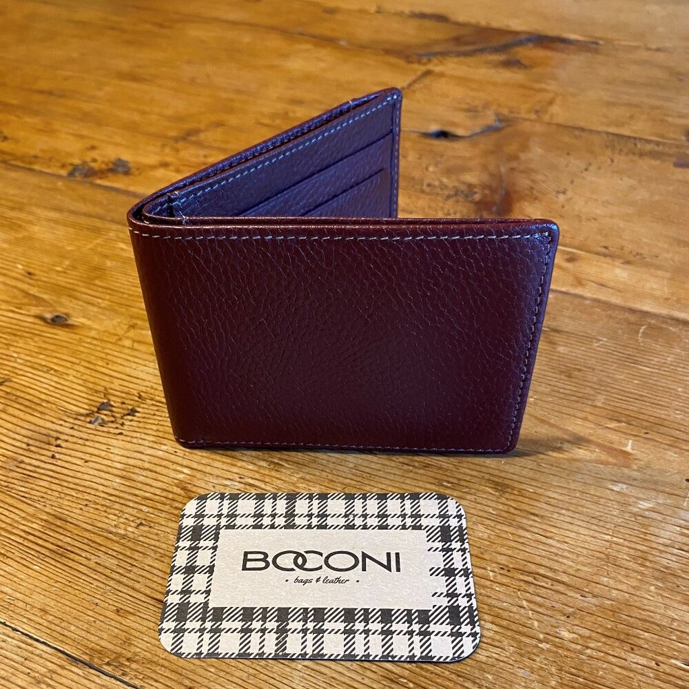 TYLER TUMBLED Slimster Wallet in Hickory w/Signature PLAID
